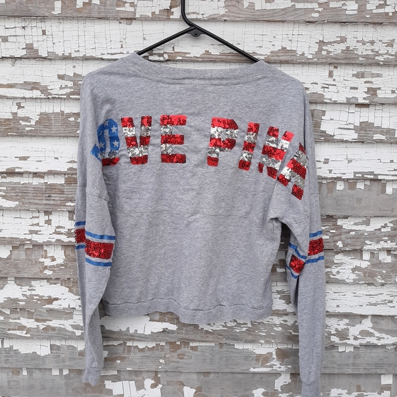PINK Victoria's Secret Tops - PINK Victoria's secret  sequin patriotic shirt